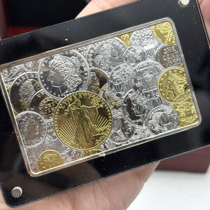 2017 Bradford Exchange 225 Years of United States Mint Plated Tribute Bar w/ Box